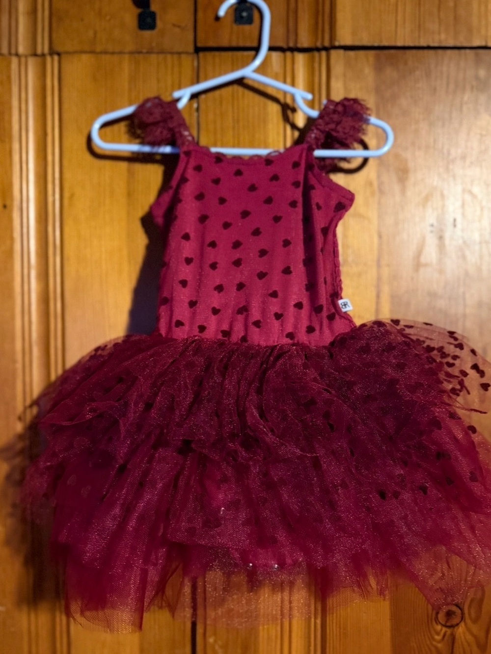 Bums & Roses Maroon Heart Tulle Tutu